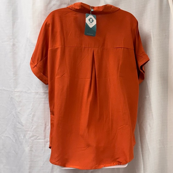 NWT Orange Button-Up Shirt - XL - Picture 2 of 5